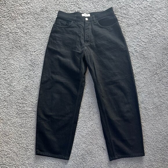 COS BARREL JEANS IN WASHED BLACK - 5 POCKET BUTTON FLY - WOMEN'S SIZE 32R - EUC - Picture 1 of 15
